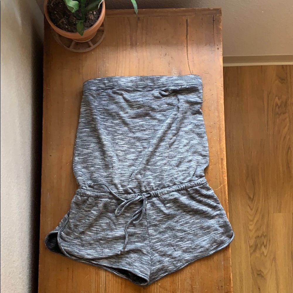 Romper casual or beach cover up heather gray